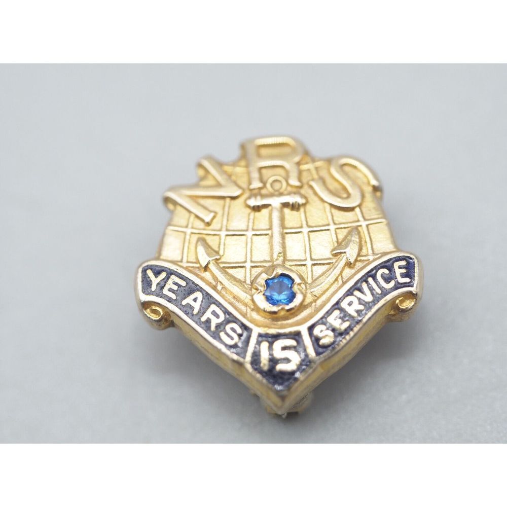 VTG US Navy Pin 10K GF + Blue Spinel